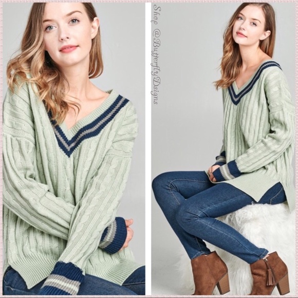 COZY SWEATER ODDI Sage Cable Knit Oversized - Picture 3 of 9